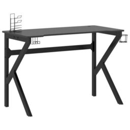 Berkfield Gaming Desk With K Shape Legs Black 110X60X75 Cm - thumbnail 2