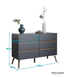 Nöa & Nani Noa & Nani Chest Of Drawers 6 Drawer In Silk Grey Otto - thumbnail 6
