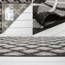 Homeart Outdoor Rugs Easy Cleaning Area Rugs For Balcony,garden,picnic,uv Weather Resistant  Anthracite Cream 80 X 150 Cm - thumbnail 5
