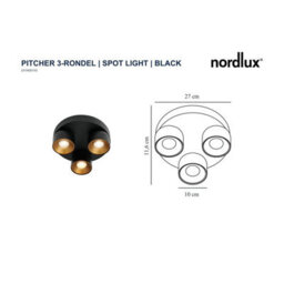 Nordlux Pitcher Metal Spot Light Gold Inner Black,mains - thumbnail 7