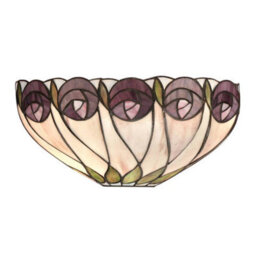 Luminosa Lighting Luminosa Hutchinson 1 Light Indoor Wall Uplighter Dark Bronze With Tiffany Glass, E14 - thumbnail 1