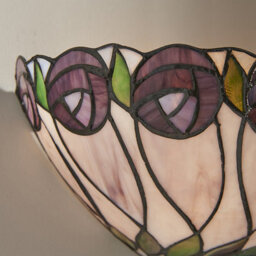Luminosa Lighting Luminosa Hutchinson 1 Light Indoor Wall Uplighter Dark Bronze With Tiffany Glass, E14 - thumbnail 4