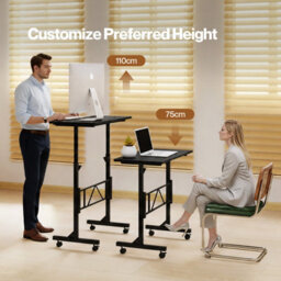 Levede Standing Desk,small Adjustable Height Folding Office,50Kg Load,black - thumbnail 5