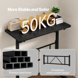 Levede Standing Desk,small Adjustable Height Folding Office,50Kg Load,black - thumbnail 6