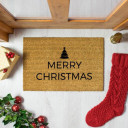 Artsy Doormats Traditional Merry Christmas Greeeting Doormat