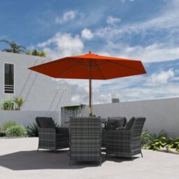 Outsunny 2.5M Wood Garden Parasol Sun Shade Outdoor Wooden Umbrella Canopy - thumbnail 7