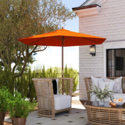 Outsunny 2.5M Wood Garden Parasol Sun Shade Outdoor Wooden Umbrella Canopy - thumbnail 1