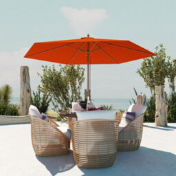 Outsunny 2.5M Wood Garden Parasol Sun Shade Outdoor Wooden Umbrella Canopy - thumbnail 8