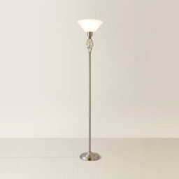 Valuelights Memphis Traditional Style Satin Nickel Barley Twist Floor Lamp With Frosted Shade - thumbnail 6