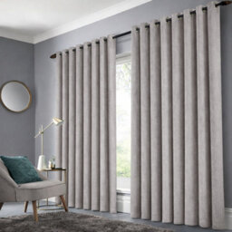 Bedlooms Mocha Linen Curtain 100% Blackout Thermal Insulated Eyelet Curtain (Pair) 90 X 90 Inches With Tie Back Two - thumbnail 2