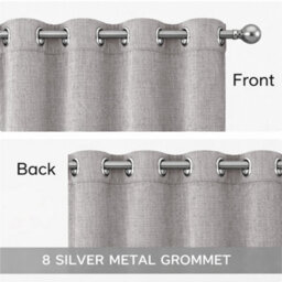 Bedlooms Mocha Linen Curtain 100% Blackout Thermal Insulated Eyelet Curtain (Pair) 90 X 90 Inches With Tie Back Two - thumbnail 6