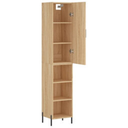 Berkfield Highboard Sonoma Oak 34.5X34X180 Cm Engineered Wood - thumbnail 4