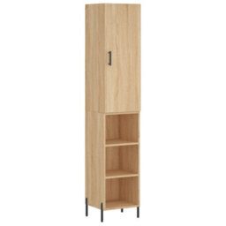 Berkfield Highboard Sonoma Oak 34.5X34X180 Cm Engineered Wood - thumbnail 2
