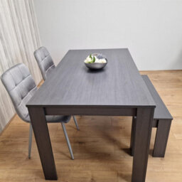 Kosy Koala Modern Dark Grey Dining Table Set With 2 Grey Velvet Chairs And 1 Bench - thumbnail 5