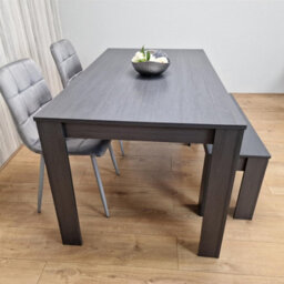 Kosy Koala Modern Dark Grey Dining Table Set With 2 Grey Velvet Chairs And 1 Bench - thumbnail 9