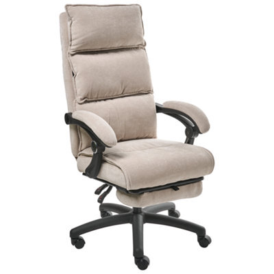 Beliani Executive Chair With Footrest Eaton Chenille Beige - image 1