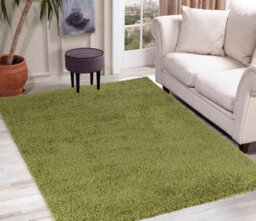 Desire Rugs Plain Living Room Shaggy Area Rugs Green Round 120X120 Cm - thumbnail 5
