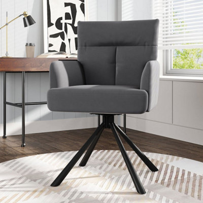 Thehotsale Grey Modern Upholstered Swivel Armchair With Legs 94Cm H - image 1