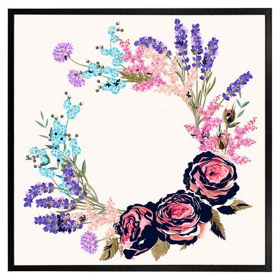 "Andrew Lee Beautiful Reath (Picutre Frame) / 12X12"" / Oak" - image 1