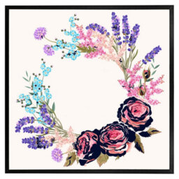 "Andrew Lee Beautiful Reath (Picutre Frame) / 12X12"" / Oak" - thumbnail 8
