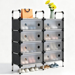 5  Tier Cabinet Storage Organiser Shoe Rack Stand Holder W/ Dust-Proof Cover - thumbnail 1