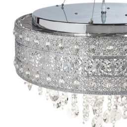 Wyld And Coco Crystal Chandelier Pendant Lamp, Chrome Silver Finish, W50 X D50 X Adjustable H Up To 120Cm - thumbnail 4