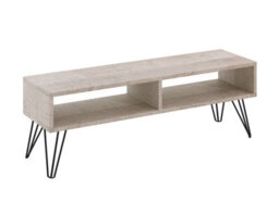 Impact Furniture Tv Cabinet Media Unit Industrial Hairpin Pin Metal Leg Grey Oak Effect Mr - thumbnail 2