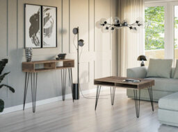 Impact Furniture Tv Cabinet Media Unit Industrial Hairpin Pin Metal Leg Grey Oak Effect Mr - thumbnail 7