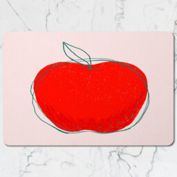 Benjamin Tate Design Placemat And Coaster Set With Wood Base And Designer Apple Artwork Exclusive Edition - thumbnail 2