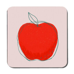 Benjamin Tate Design Placemat And Coaster Set With Wood Base And Designer Apple Artwork Exclusive Edition - thumbnail 3