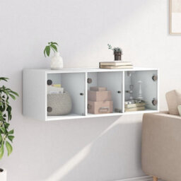 Walplus Wall Cabinet With Glass Doors White 102X37X35 Cm - thumbnail 3