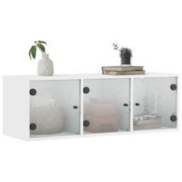 Walplus Wall Cabinet With Glass Doors White 102X37X35 Cm - thumbnail 4