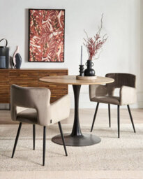 Beliani Set Of 2 Dining Chairs Sanilac Velvet Taupe - thumbnail 2