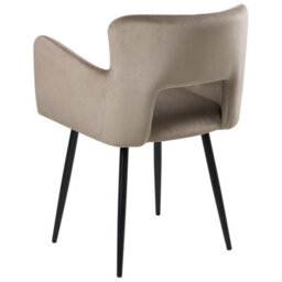 Beliani Set Of 2 Dining Chairs Sanilac Velvet Taupe - thumbnail 6