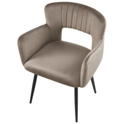 Beliani Set Of 2 Dining Chairs Sanilac Velvet Taupe - thumbnail 7