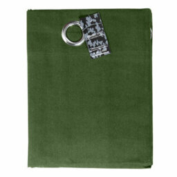 Homescapes Cotton Plain Dark Olive Green Ready Made Eyelet Curtain Pair, 137 X 228 Cm - thumbnail 4