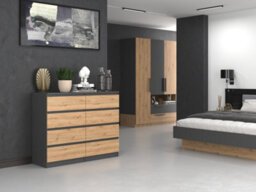 M8 120 Malwa Chest Of Drawers Anthracite Artisan Oak - thumbnail 2