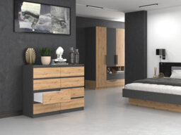 M8 120 Malwa Chest Of Drawers Anthracite Artisan Oak - thumbnail 3