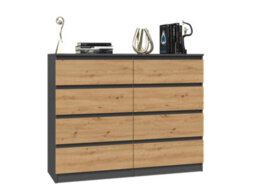 M8 120 Malwa Chest Of Drawers Anthracite Artisan Oak - thumbnail 1