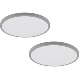 2 Pack Silver 400mm Round Led Ceiling And Wall Light - 25W - 3000K Warm White - thumbnail 1