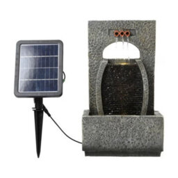 Solar Water Fountain With Light - Tranquil Garden Decor - thumbnail 2