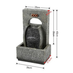 Solar Water Fountain With Light - Tranquil Garden Decor - thumbnail 3