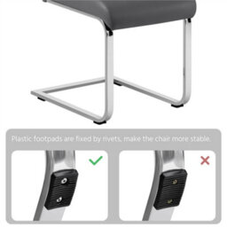 Yaheetech Set Of 2 Dark Grey Faux Leather Dining Chairs With Metal Legs For Kitchen Dining Room - thumbnail 9