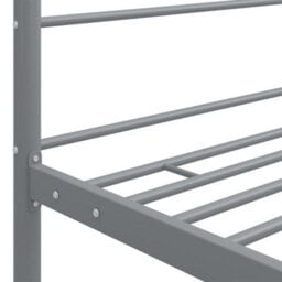 Berkfield Canopy Bed Frame Grey Metal 180X200 Cm 6Ft Super King - thumbnail 5
