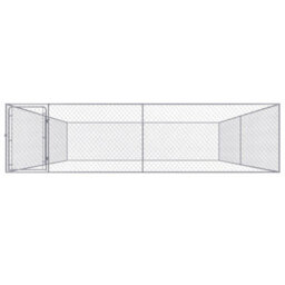 Berkfield Durable Outdoor Dog Kennel Galvanised Steel 4X4X1 M - thumbnail 1