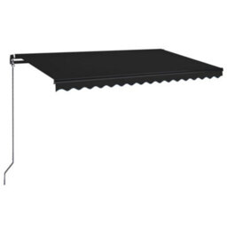 Berkfield Manual Retractable Awning With Led 450X350 Cm Anthracite - thumbnail 2