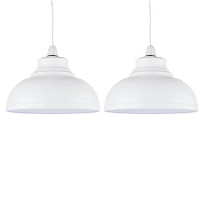 First Choice Lighting Set Of 2 Domed - Cream Easy Fit Metal Pendant Shades - image 1