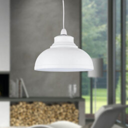 First Choice Lighting Set Of 2 Domed - Cream Easy Fit Metal Pendant Shades - thumbnail 5