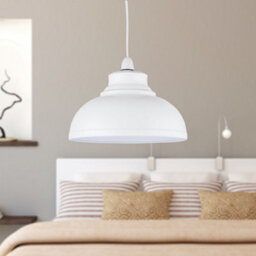 First Choice Lighting Set Of 2 Domed - Cream Easy Fit Metal Pendant Shades - thumbnail 6