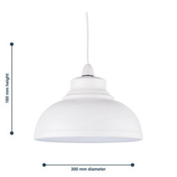 First Choice Lighting Set Of 2 Domed - Cream Easy Fit Metal Pendant Shades - thumbnail 7